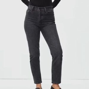 Everlane The Curvy ’90s Cheeky Straight Jeans Washed Black Sz 28 Regular